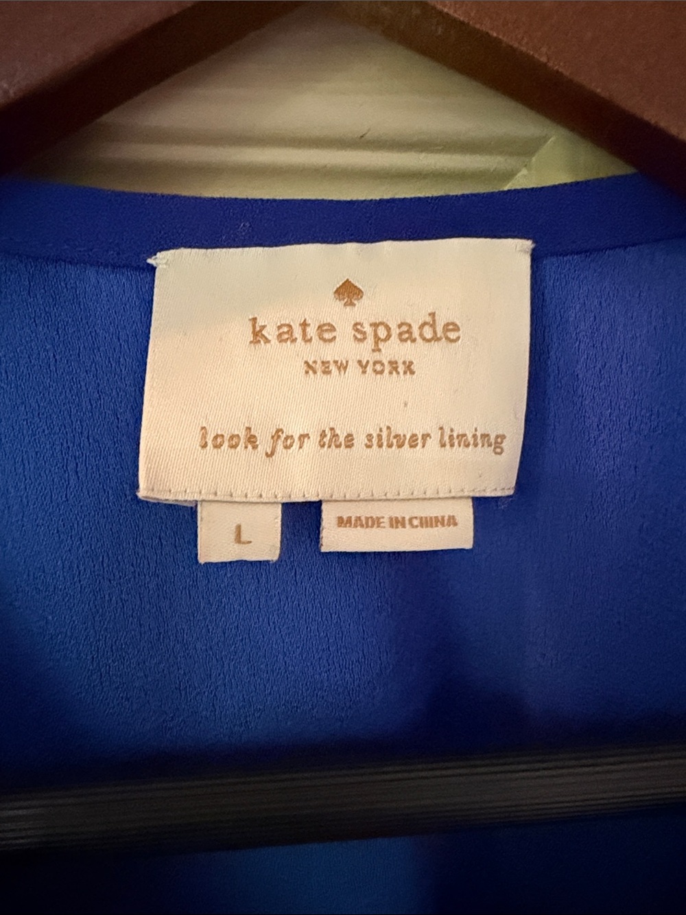 Kate Spade Dress Size L Large Blue Ruffle - Picture 2 of 5